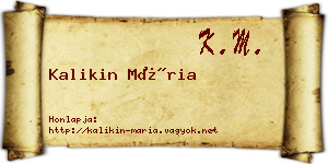 Kalikin Mária névjegykártya